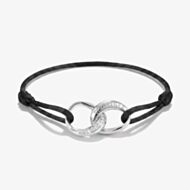 THOMAS SABO Together Black Textile Cubic Zirconia Intertwined Bracelet A2236-051-11