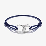 THOMAS SABO Together Blue Textile Cubic Zirconia Intertwined Bracelet A2236-051-32