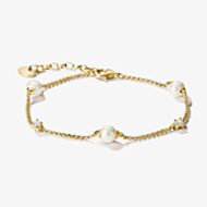 THOMAS SABO Classics 18ct Yellow Gold Plated Freshwater Pearl Bracelet A2038-M01-14