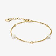 THOMAS SABO Classics 18ct Yellow Gold Plated Freshwater Pearl Bracelet A1989-M01-14