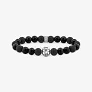 THOMAS SABO Blackened Sterling Silver Obsidian Beaded Bracelet A2145-705-11