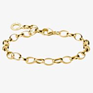THOMAS SABO 18ct Gold Plated Oval Belcher Charm Bracelet X0031-413-39