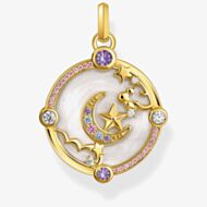THOMAS SABO Gold Plated Crescent Moon Stone Set Charm PE954-565-7