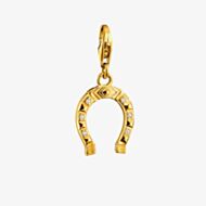 THOMAS SABO Charm Club 18ct Yellow Gold Plated Cubic Zirconia Horseshoe Pendant Charm 2234-M01-14