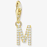 THOMAS SABO Gold Plated Cubic Zirconia Letter M Charm 1976-414-14