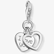 THOMAS SABO Silver I Love You Double Heart Charm 0852-001-12