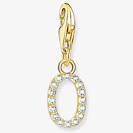 THOMAS SABO Gold Plated Cubic Zirconia Letter O Charm 1978-414-14