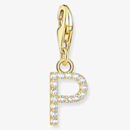 THOMAS SABO Gold Plated Cubic Zirconia Letter P Charm 1979-414-14