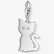 THOMAS SABO Sterling Silver White Cubic Zirconia Plain Cat Charm 1014-051-14
