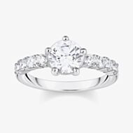 THOMAS SABO Silver Solitaire White Cubic Zirconia Ring TR2440-051-14