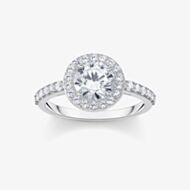 THOMAS SABO Sterling Silver Cubic Zirconia Halo Ring TR2475-051-14