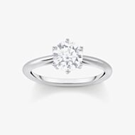 THOMAS SABO Sterling Silver Brilliant Cut Cubic Zirconia Solitaire Ring TR2474-051-14