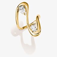 THOMAS SABO Fluid Elegance 18ct Yellow Gold Plated Cubic Zirconia Wave Ring TR2545-M01-14