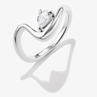 THOMAS SABO Fluid Elegance Sterling Silver Cubic Zirconia Wave Ring TR2543-051-14
