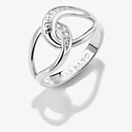THOMAS SABO Together Sterling Silver Cubic Zirconia Intertwined Ring TR2547-051-14