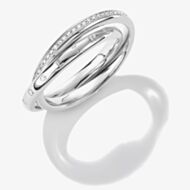 THOMAS SABO Together Sterling Silver Cubic Zirconia Crossover Ring TR2548-051-14