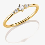 THOMAS SABO Classics 18ct Yellow Gold Plated Cubic Zirconia Five Stone Ring TR2324-M01-14