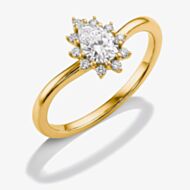 THOMAS SABO Classics 18ct Yellow Gold Plated Cubic Zirconia Cluster Ring TR2479-M01-14