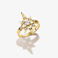 THOMAS SABO 18ct Yellow Gold Plated Cubic Zirconia Star Ring TR2550-M01-14