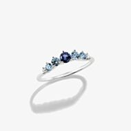 THOMAS SABO Sterling Silver & Blue Crystal Five Stone Ring TR2551-166-1