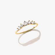 THOMAS SABO 18ct Yellow Gold Plated Cubic Zirconia Five Stone Ring TR2551-M01-14