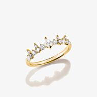 THOMAS SABO 18ct Yellow Gold Plated Cubic Zirconia Tiara Ring TR2552-M01-14