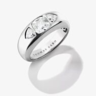 THOMAS SABO Bold Elegance Sterling Silver Multi Cut Cubic Zirconia Three Stone Ring TR2525-051-14
