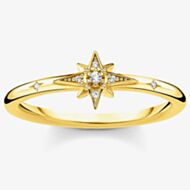 THOMAS SABO Gold Plated Cubic Zirconia Pavé Star Ring TR2317-414-14