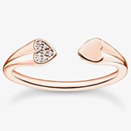 THOMAS SABO Ladies Rose Gold Plated Open Cuff Heart Ring TR2392-416-14