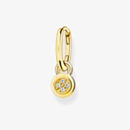 THOMAS SABO Gold Plated Single White Cubic Zirconia Drop Hoop Earrings CR720-414-39