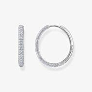 THOMAS SABO Sterling Silver 24.5mm Zirconia Hoop Earrings CR732-051-14
