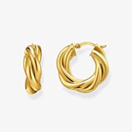 THOMAS SABO Gold Plated 20mm Intertwined Twisted Hoop Earrings CR742-413-39
