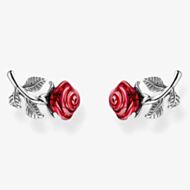THOMAS SABO Silver Red Rose Romance Stud Earrings H2314-664-10