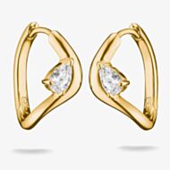 THOMAS SABO Fluid Elegance 18ct Yellow Gold Plated Cubic Zirconia Wave Earrings CR763-M01-14