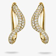 THOMAS SABO Fluid Elegance 18ct Yellow Gold Pave Cubic Zirconia Wave Earrings CR765-M01-14