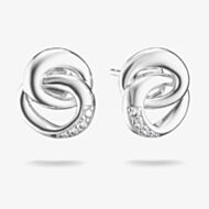 THOMAS SABO Together Sterling Silver Cubic Zirconia Intertwined Stud Earrings H2352-051-14