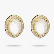 THOMAS SABO Fluid Elegance 18ct Yellow Gold Plated Mother of Pearl Halo Stud Earrings H2354-M01-14