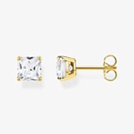 THOMAS SABO Gold Plated White Stone Stud Earrings H2174-414-14