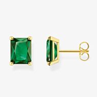 THOMAS SABO Gold Plated Green Stone Earrings H2201-472-6