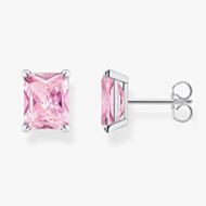 THOMAS SABO Silver & Pink Octagon Cut Cubic Zirconia Large Stud Earrings H2201-051-9