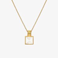 Hot Diamonds Calm 18ct Gold Plated Mother Of Pearl Diamond Square Pendant Necklace DP896