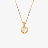 Hot Diamonds X Jac Jossa Golden Edit Pearl Heart Pendant Necklace DP1000