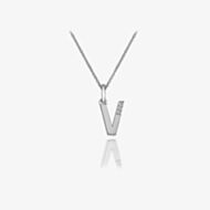 Hot Diamonds Love Letters Silver V Pendant Necklace DP422