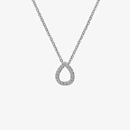 Hot Diamonds Striking Teardrop White Topaz Pendant Necklace DP695