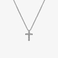 Hot Diamonds Striking Cross White Topaz Pendant Necklace DP696