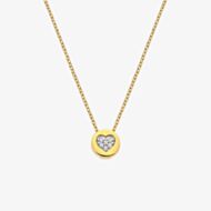 Hot Diamonds Golden Edit White Topaz Heart Necklace DP918
