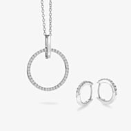 Hot Diamonds Silver Constant White Topaz Circle Jewellery Set SS142