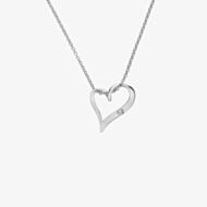 Hot Diamonds Silver Delicate Pointed Twist Heart Pendant Necklace DP1086