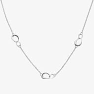 Hot Diamonds Sleek Sterling Silver 3x Interlocking Motif Necklace DN249