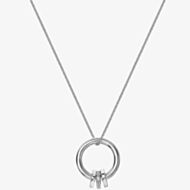 Hot Diamonds Trio Silver Barrel Necklace DP882